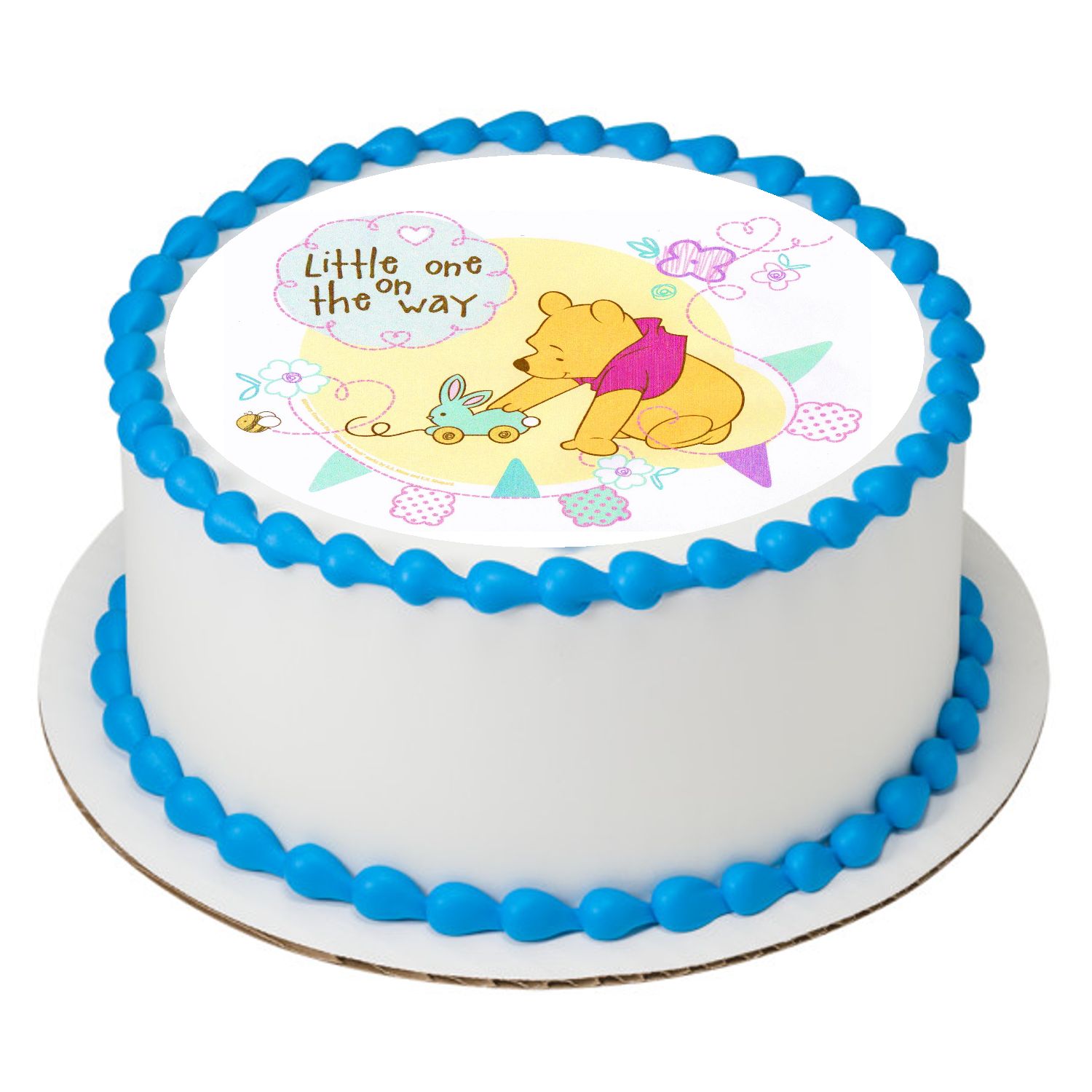 Personalised Winnie the Pooh Baby Shower Cake Topper, Actual Cake