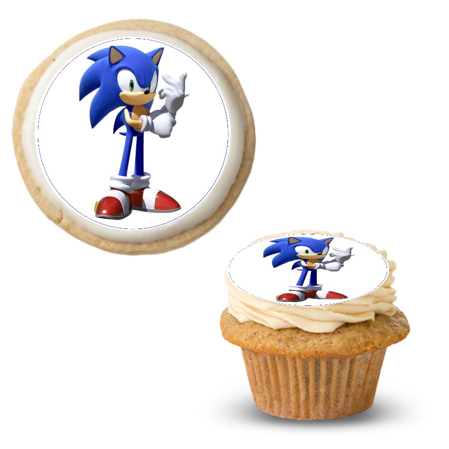 Sonic The Hedgehog Cake Topper | Personalised Round Edible Icing Sheet or  Wafer
