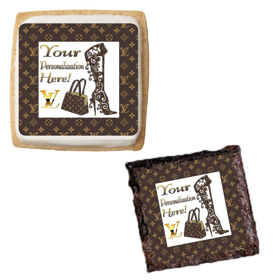 edible designer louis vuitton inspired purse cupcake toppers. $21.00, via  .